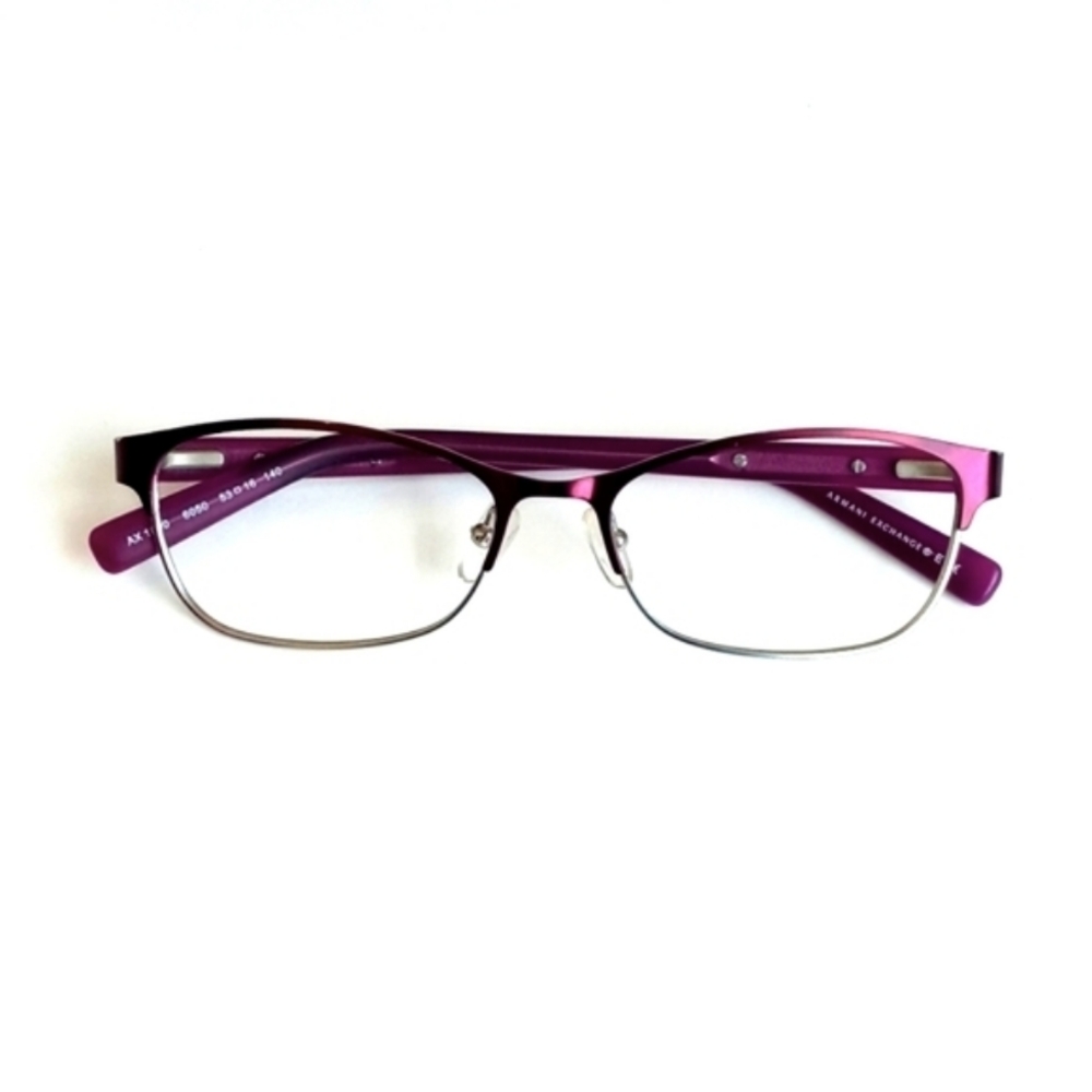 Armani Exchange Matte Metallic Plum & Sliver Eye Glasses 1010 6050 53/16 140